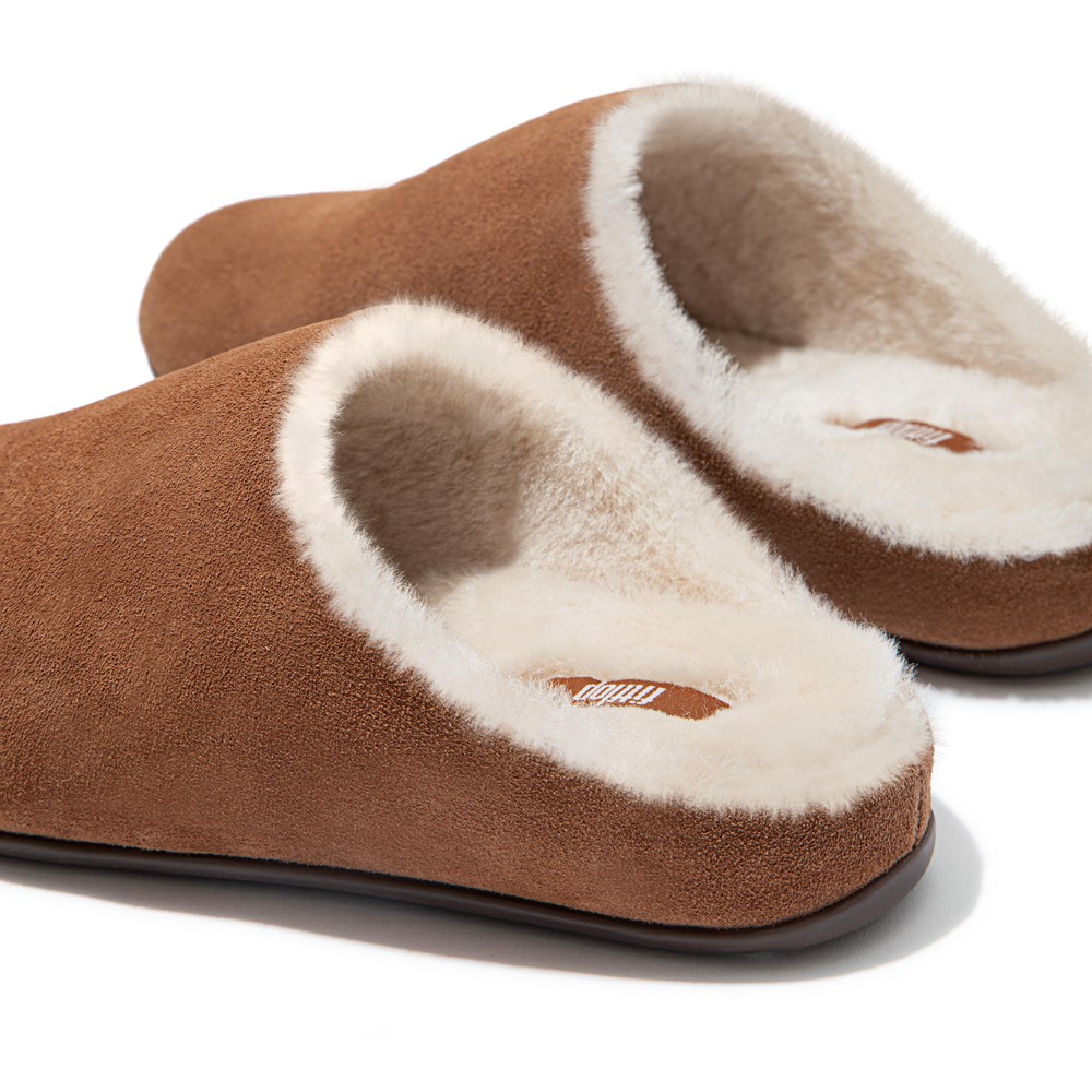 Fitflop Womens Slippers Brown - Chrissie Shearling - 20HORTYZU